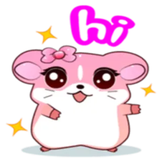 🙂 boo cute, kawaii, hamster, pink, cartoon telegram sticker