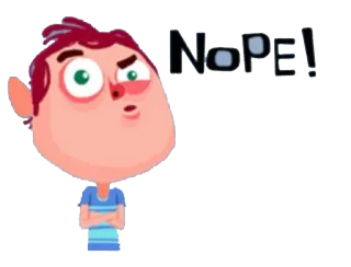 👿 Nope! nee, afwijzing, cartoon, ontkenning, negatief telegram sticker