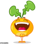 😂 Dessin animé, Légume, Visage, Joyeux, Souriant, Émoticône, Radis telegram sticker