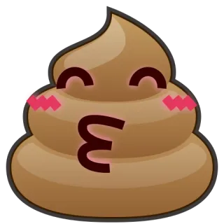 😍 Эмодзи, Какашка, Кавай, Милый, Поцелуй whatsapp sticker