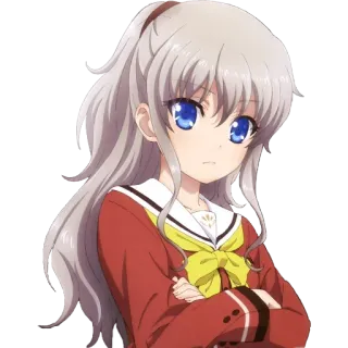 😐 Charlotte anime, girl, cute, charlotte, character, school uniform telegram sticker