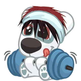 🏋️‍♂️ weightlifting, exercise, fitness, cartoon, dog, sports whatsapp sticker