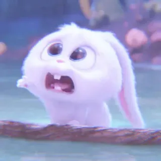 🐰 Snowball The Secret Life of Pets rabbit, white, cartoon, cute, animal, bunny, pet whatsapp sticker