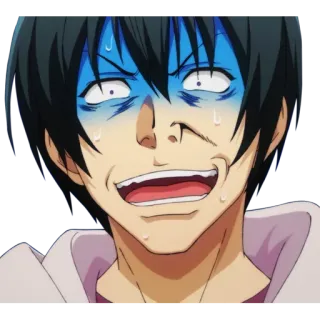 😰 anime, facial expression, funny, cartoon telegram sticker