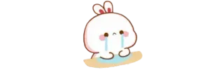 😭 Hase, weinen, traurig, süß, Cartoon telegram sticker