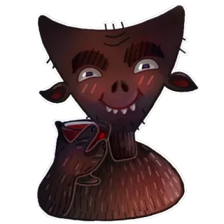 🍸 demonio, monstruo, vino, taza, diablo, criatura, dibujos animados, fantasía whatsapp sticker