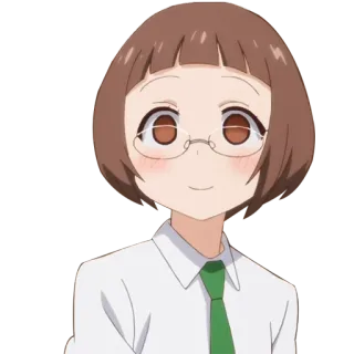 🙂 anime, girl, character, glasses, cute telegram sticker