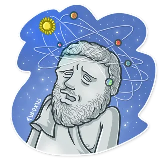 🌐 Eudoxus Eudoxus, philosopher, ancient, astronomy, science whatsapp sticker