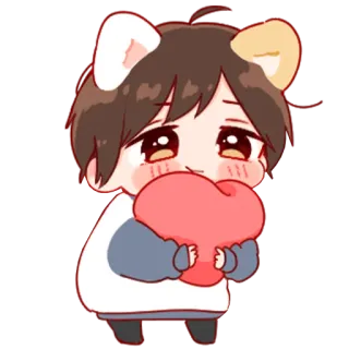 💞 Anime, Lindo, Corazón, Kawaii, Oso whatsapp sticker