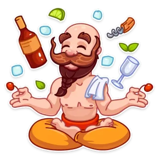 😌 Yoga, Meditazione, Alcol, Vino, Cocktail, Relax whatsapp sticker