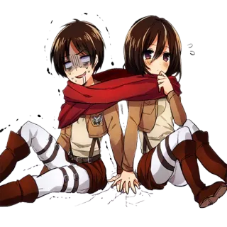 ❤ Eren Yeager Attack on Titan Anime, Attack on Titan, Eren Yeager, Mikasa Ackerman, Militair, Verkenningslegioen telegram sticker