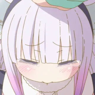 ☁️ Kanna Kamui Miss Kobayashi's Dragon Maid anime, menangis, sedih, naga, loli whatsapp sticker