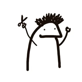 💇 stick figure, scissors, gesture, funny, art whatsapp sticker