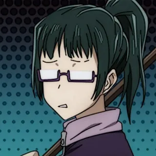 🎧 Maki Zenin Jujutsu Kaisen Maki Zenin, Anime, Jujutsu Kaisen, Mujer, Gafas, Personaje telegram sticker