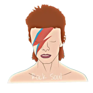 🤟 David Bowie Rock Soul musica, cantante, fulmine, rock, soul, Bowie telegram sticker