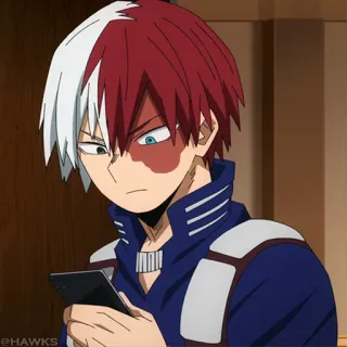 🟩 Shoto Todoroki My Hero Academia Anime, Shoto Todoroki, My Hero Academia, Manga, Charakter whatsapp sticker