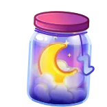 ❤️ luna, barattolo, stelle, nuvole, sogno, notte, celeste telegram sticker