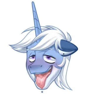 🥵 pony, cartoon, expression, unicorn, head, animal telegram sticker