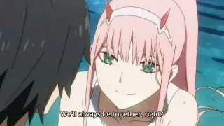🙃 Zero Two Darling in the Franxx We'll always be together, right? Anime, Casal, Romance, Personagem, Zero Two, Darling in the Franxx telegram sticker