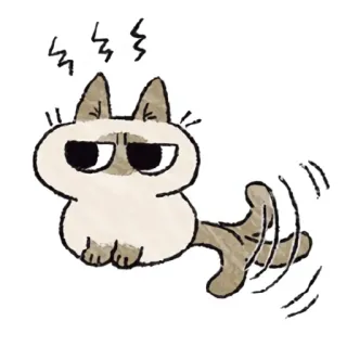 😠 cat, angry, cartoon, animal, sticker, Siamese cat telegram sticker