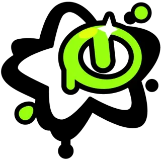 🌟 glow, green, circle, star, abstract telegram sticker