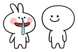 😋 rabbit, character, cartoon, cute, mascot whatsapp sticker