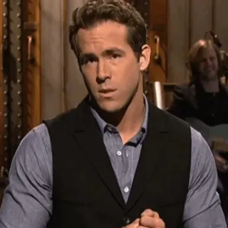 🔮 Ryan Reynolds aktor, selebriti, potret, pria, laki-laki, rompi, kemeja telegram sticker