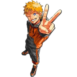 ✌️ Naruto Uzumaki Naruto naruto, uzumaki, anime, manga, character, ninja, peace sign telegram sticker