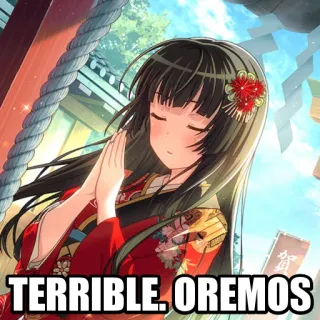 🙏 TERRIBLE. OREMOS Anime, Gebet, Mädchen, Religion, Japanisch whatsapp sticker