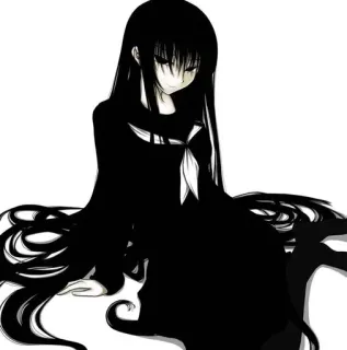 💗 Anime, Cô gái, Đồng phục, Tóc đen, Emo, Manga telegram sticker
