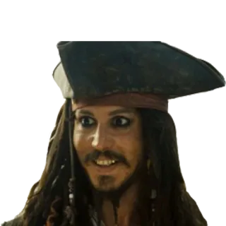 😍 Jack Sparrow Pirates of the Caribbean pirata, capitán, película, disney, personaje telegram sticker