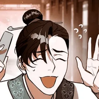 💐 Manhwa, Personagem, Sorriso, Feliz, Coreano, Asiático whatsapp sticker