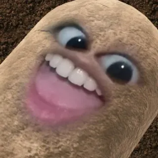 🥔 Kartoffel, lustig, Meme, Gesicht, Essen whatsapp sticker