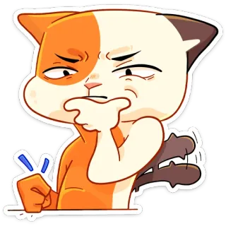 🤔 แมว, คิด, ต่อย, ตลก, การ์ตูน telegram sticker
