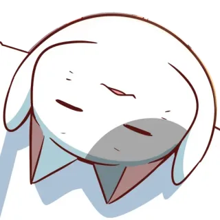 🐈 可爱, 困, 卡通, 动物, 白色, 睡觉 whatsapp sticker