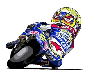 👀 moto, course, sport mécanique, casque, pilote whatsapp sticker