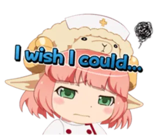 😔 I wish I could... anime, wish, sad, nurse telegram sticker