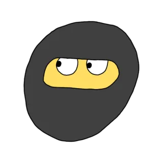 😶 Ninja, Desenho animado, Máscara, Olhos whatsapp sticker