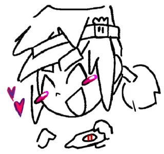🙁 Аниме, Мультфильм, Каракули, Сердце, Милый telegram sticker