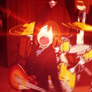 🤪 Tainaka Ritsu K-On! Аниме, K-On, Тайнака Рицу, Барабанщик, Музыка, Группа, Персонаж telegram sticker