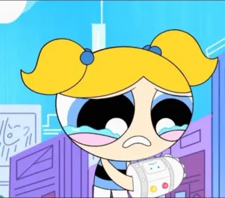 😭 Bubbles Powerpuff Girls Desenho animado, Chorando, Triste, Lindinha, As Meninas Superpoderosas telegram sticker