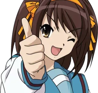 👍 anime, cartoon, girl, happy, thumbs up telegram sticker