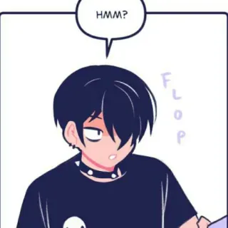 🔗 HMM? anime boy, choker, question, cartoon, emo telegram sticker
