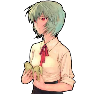 📖 Rei Ayanami Neon Genesis Evangelion Anime, Evangelion, Rei Ayanami, Manga, Personnage, Fille, Livre telegram sticker