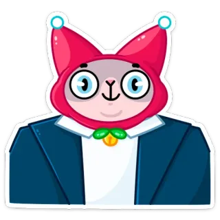 👨‍💼 cat, animal, cartoon, character, sticker telegram sticker