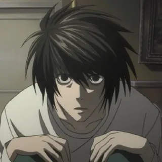 🍎 L Lawliet Death Note Anime, L, L Lawliet, Death Note, Detetive, Mangá telegram sticker