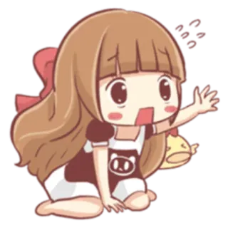 😨 Hi you Anime, Cartoon, Mädchen, Süß, Kawaii, Freundlich, Gruß telegram sticker