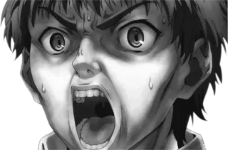 😱 生气, 尖叫, 震惊, 害怕, 动漫, 漫画, 情绪, 表情 telegram sticker