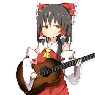 😏 Anime, Guitarra, Personagem, Música, Vermelho, Garota, Desenho animado telegram sticker