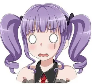 😨 anime, personagem, surpresa, cabelo roxo, garota, chocada telegram sticker